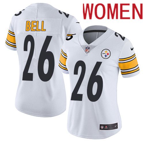 Women Pittsburgh Steelers #26 LeVeon Bell Nike White Vapor Limited NFL Jersey->women nfl jersey->Women Jersey